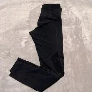 Black Leggings with Mesh Detail